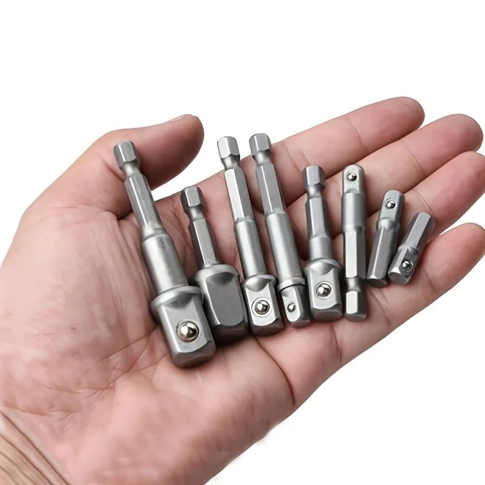 Impact Driver Drill Socket Adapter Set Hex Shank Drill Bit Adapter Kit 6
