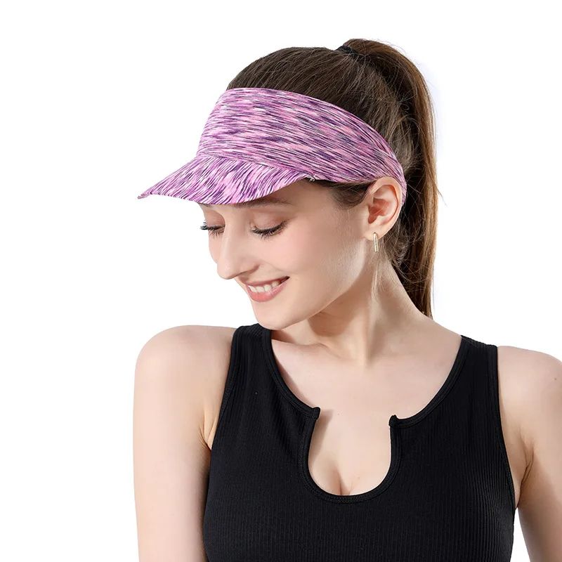 Womens Ponytail Running Sun Hat Breathable Sports Visor Cap 10