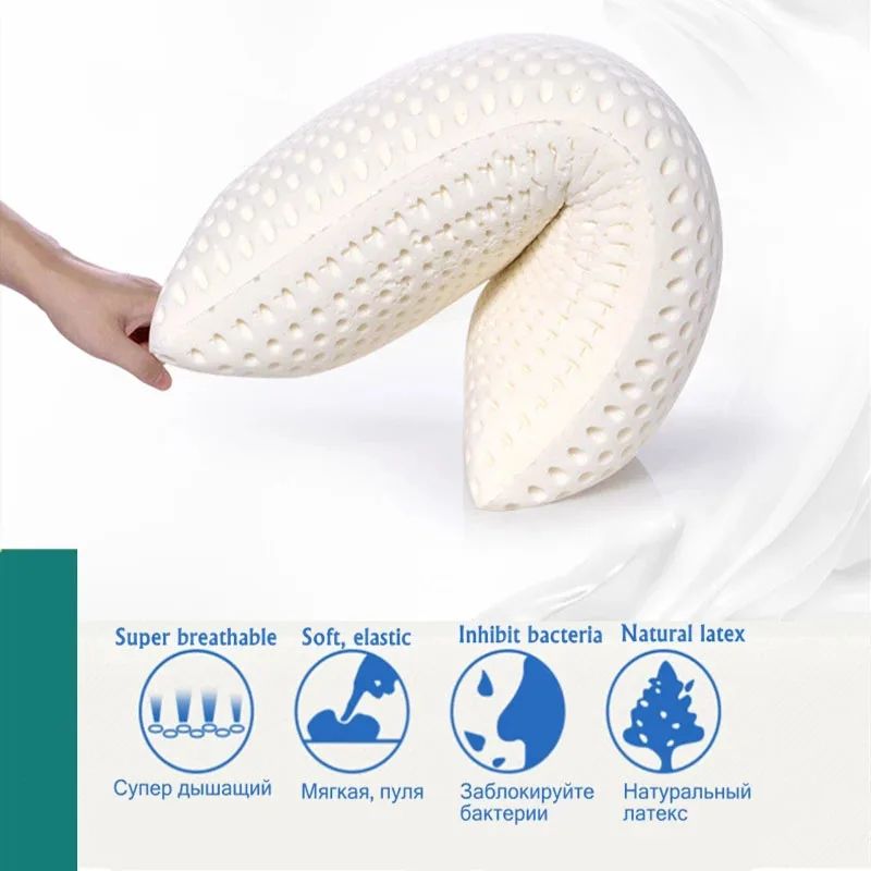 Natural Latex Orthopedic Pillow Cervical Support Bed Pillow For All Sleepers 0