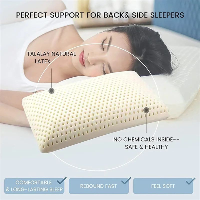 Natural Latex Orthopedic Pillow Cervical Support Bed Pillow For All Sleepers 4