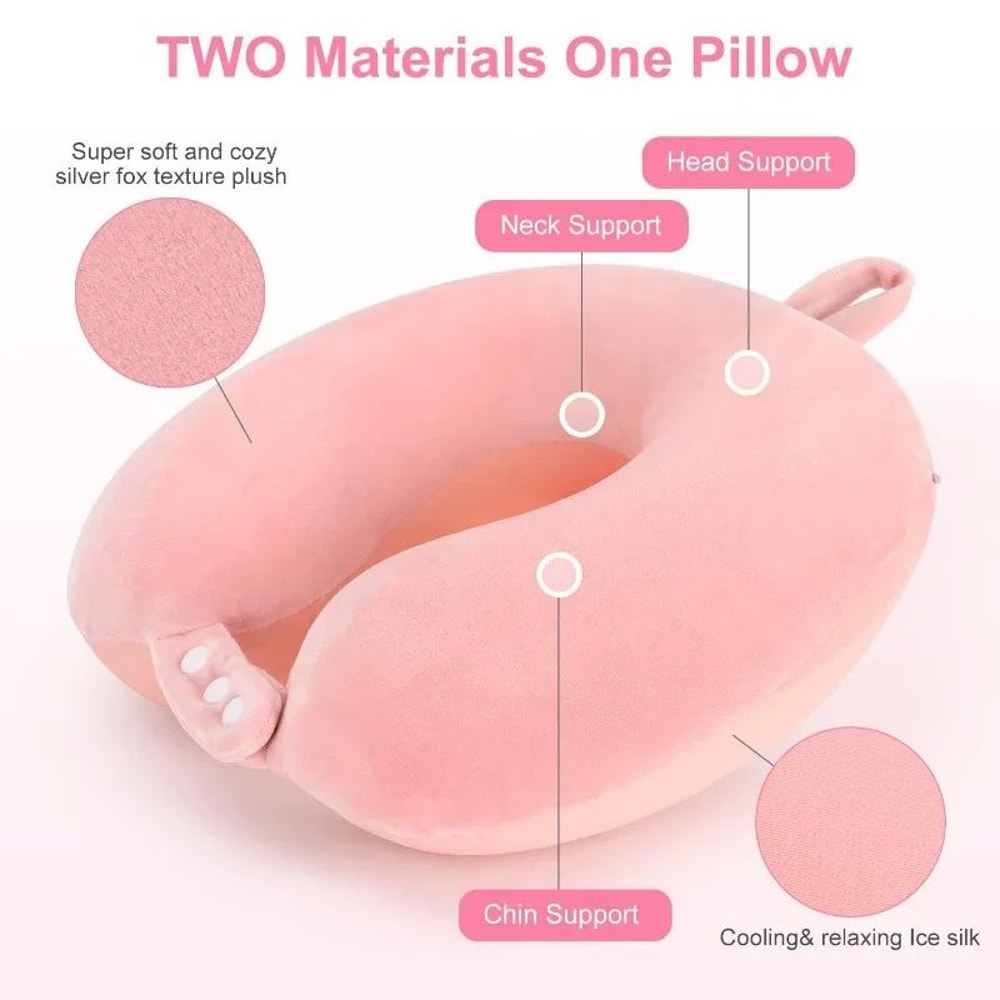 Memory Foam Travel Neck Pillow U Shaped Ergonomic Neck Support Pillow 3