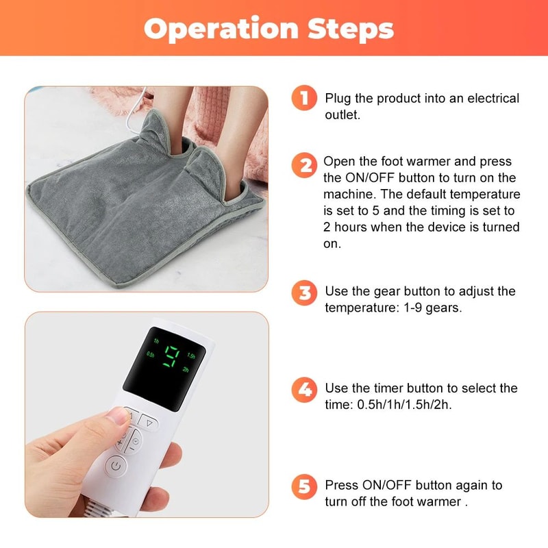 Electric Foot Heating Pad USB Heated Foot Warmer Mat 4