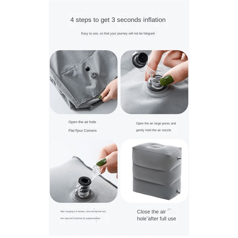 Inflatable Kids Airplane Footrest Travel Pillow Bed For Flights And Cars 1