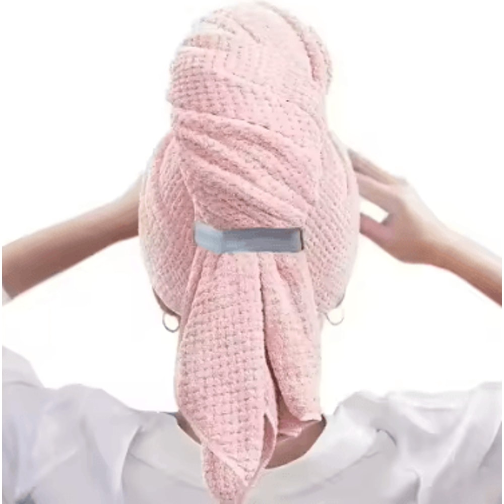 Quick Dry Microfiber Hair Towel Wrap With Elastic Strap 3