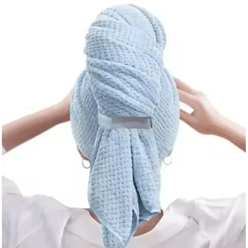 Quick Dry Microfiber Hair Towel Wrap With Elastic Strap 5