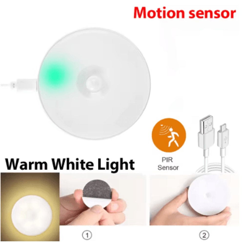 USB Rechargeable Motion Sensor LED Night Light For Bedroom And Hallway 2