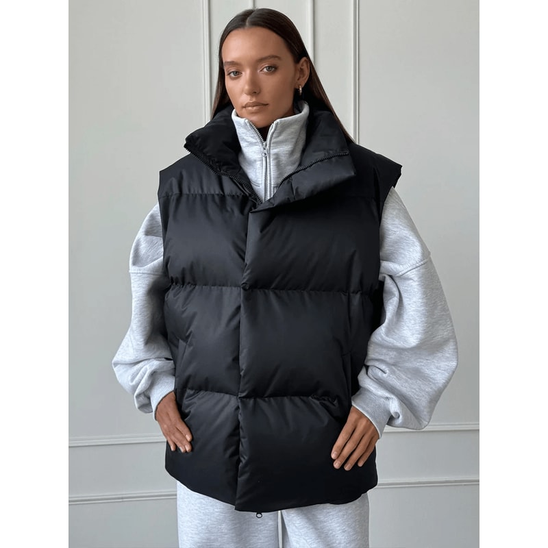Womens Winter Cotton Vest Jacket Sleeveless Puffer Vest 3