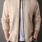 Mens Stand Collar Knit Cardigan Sweater Jacket 2