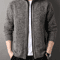 Mens Stand Collar Knit Cardigan Sweater Jacket 1
