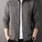 Mens Stand Collar Knit Cardigan Sweater Jacket 1