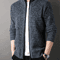 Mens Stand Collar Knit Cardigan Sweater Jacket 3