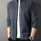 Mens Stand Collar Knit Cardigan Sweater Jacket 3