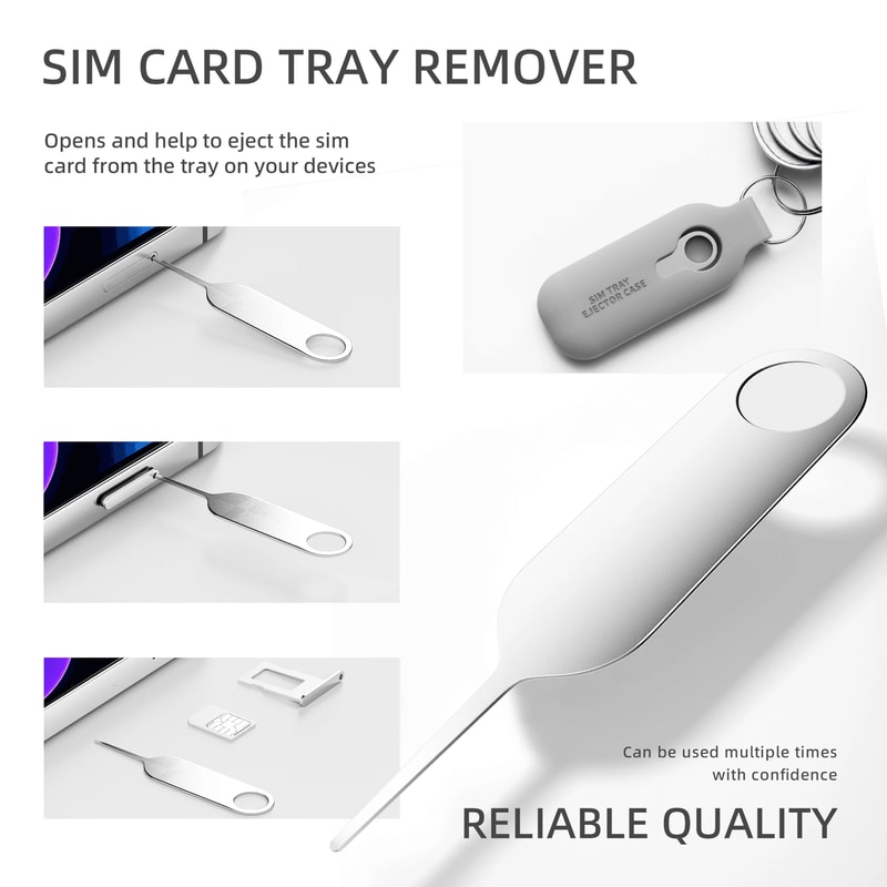 Universal SIM Card Ejector Tool Set 10 Pack SIM Tray Removal Pins For Smartphones 1