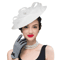 Elegant Wide Brim Straw Church Hat For Women Wedding And Tea Party Fascinator 3