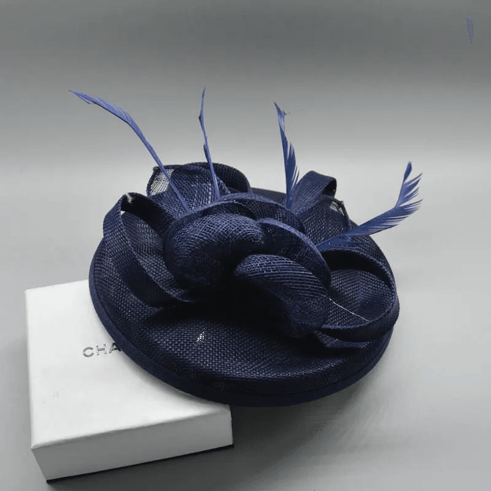 Elegant Feather Fascinator Hat For Women Wedding And Cocktail Party Headpiece 5