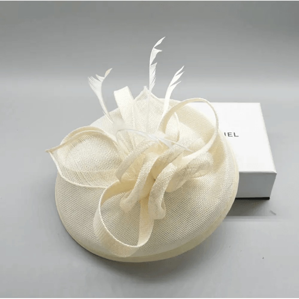 Elegant Feather Fascinator Hat For Women Wedding And Cocktail Party Headpiece 7