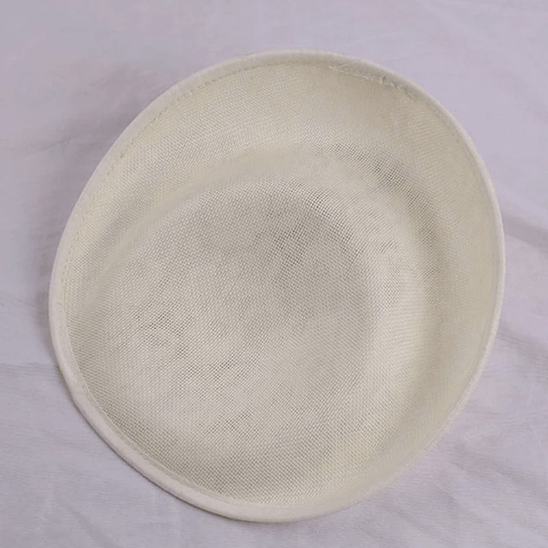 Elegant White Lace Fascinator Hat Base Round Saucer Percher Hat For Weddings And Parties 0