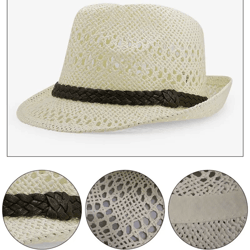 classic summer straw fedora hat lightweight sun hat for men and women