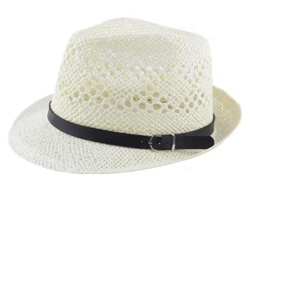 Classic Summer Straw Fedora Hat Lightweight Sun Hat For Men And Women 5
