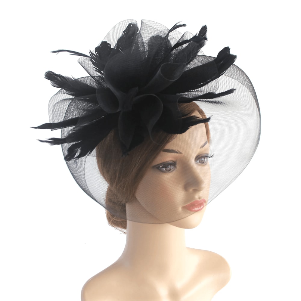 Elegant Mesh Fascinator Headband With Flower Veil Derby Cocktail Hat For Women 4