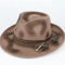 Vintage Feather Fedora Hat Wide Brim Felt Gentleman Hat For Men And Women 5