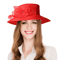 Elegant Wide Brim Church Hat For Women Floral Royal Wedding Sun Hat 3