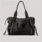 Braided Trim Leather Tote Bag For Women Work Tote With Front Zipper Pocket And Gold Rivet Design 1