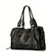 Braided Trim Leather Tote Bag For Women Work Tote With Front Zipper Pocket And Gold Rivet Design 6