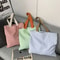 Striped Canvas Tote Bag For Women Large Capacity College And Commuter Shoulder Bag 1