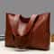 Large PU Leather Tote Bag For Women Durable Zipper Shoulder Work Bag 0