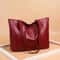 Large PU Leather Tote Bag For Women Durable Zipper Shoulder Work Bag 9