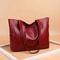 Large PU Leather Tote Bag For Women Durable Zipper Shoulder Work Bag 9