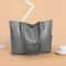 Large PU Leather Tote Bag For Women Durable Zipper Shoulder Work Bag 8