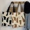 Foldable Canvas Tote Bag For Women Reusable Zipper Shopping Shoulder Bagb 5