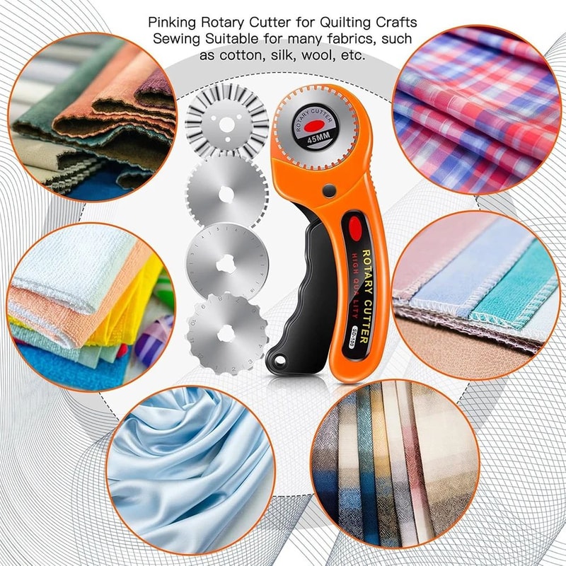 45mm Rotary Fabric Cutter With Replacement Blades Precision Quilting And Sewing Tool 4