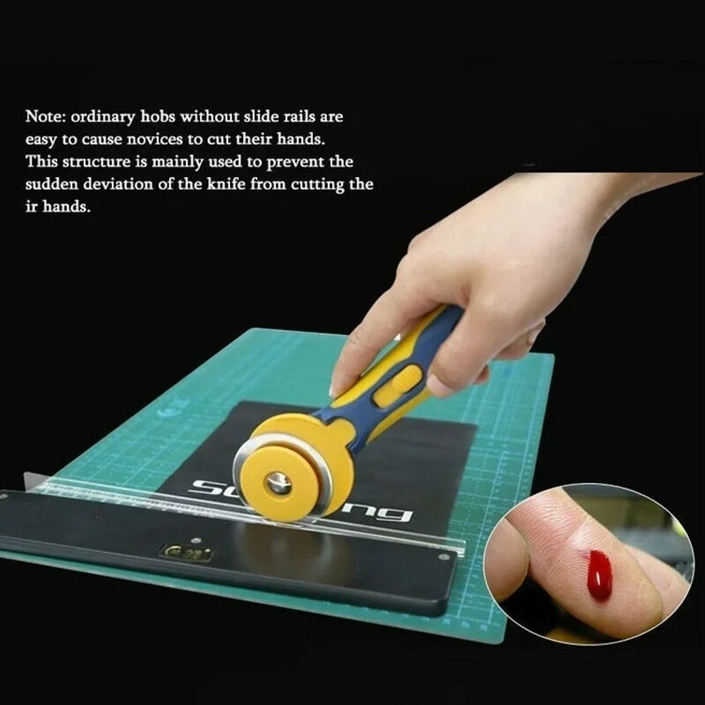 60mm Rotary Fabric Cutter Heavy Duty Quilting And Sewing Cutting Tool 3