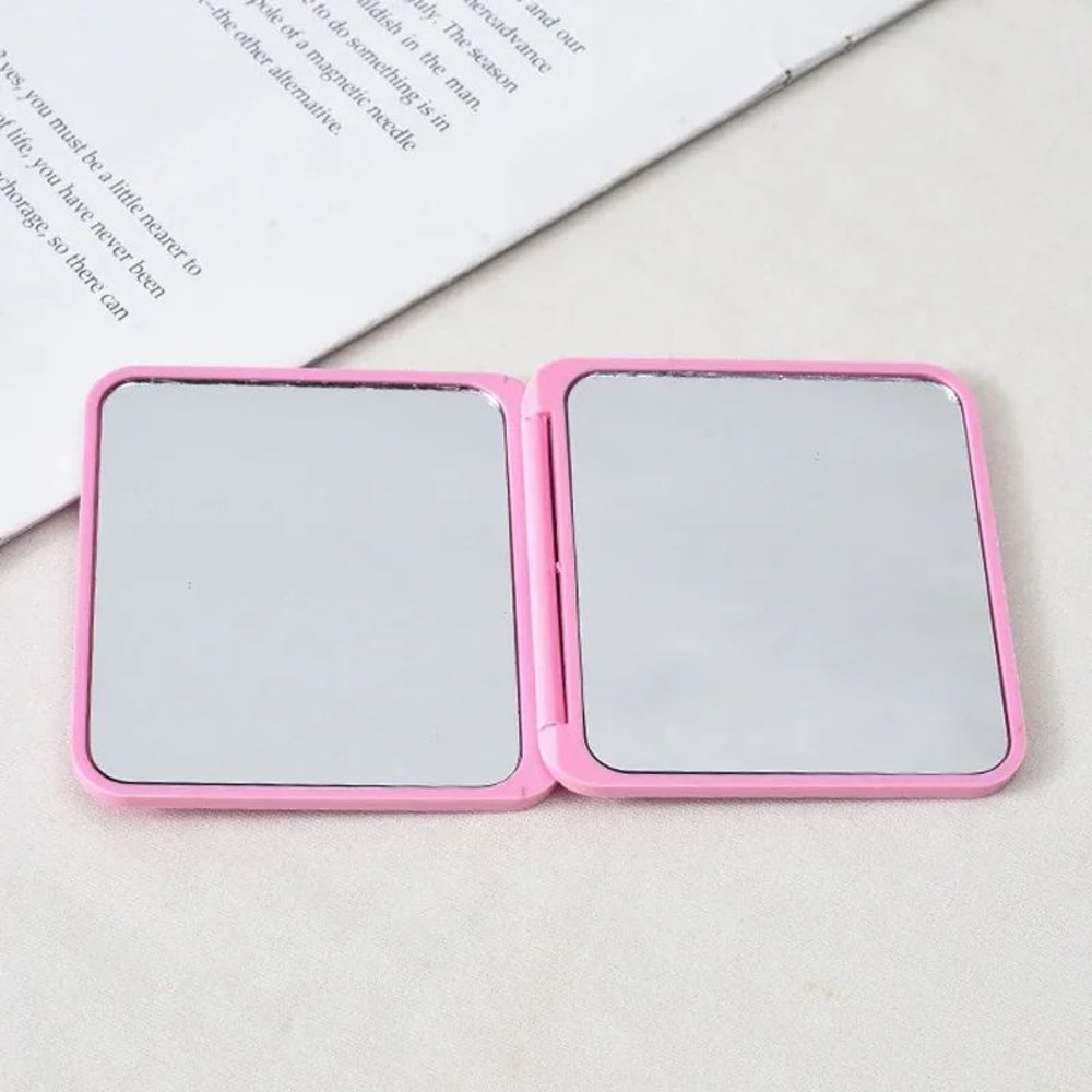 2Face Makeup Mirror Square Portable Cute GirlS Gift Hand Mini Mirror Pocket DoubleSided Makeup Mirr 1