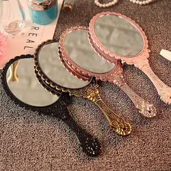 vintage lace handheld makeup mirror elegant retro vanity beauty mirror