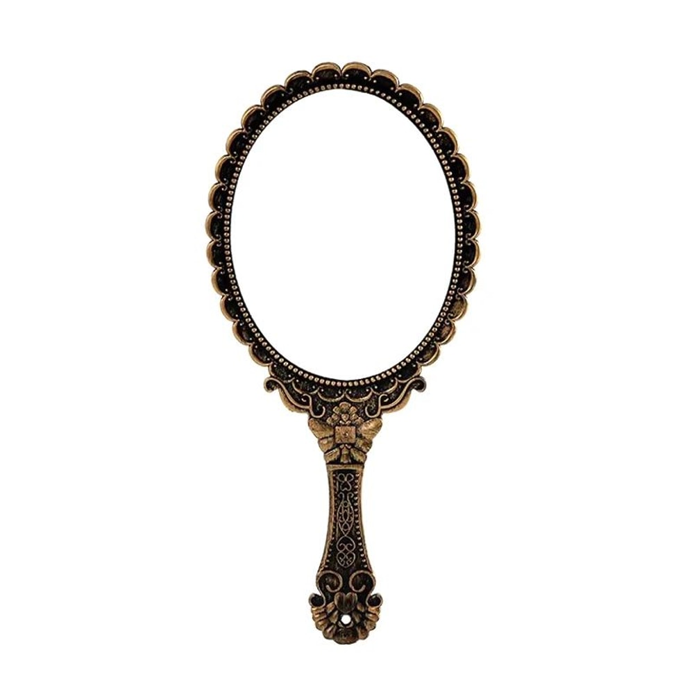 Vintage Lace Handheld Makeup Mirror Elegant Retro Vanity Beauty Mirror 10