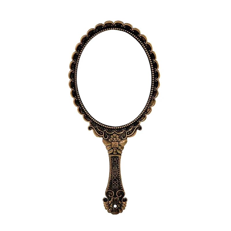 Vintage Lace Handheld Makeup Mirror Elegant Retro Vanity Beauty Mirror 10