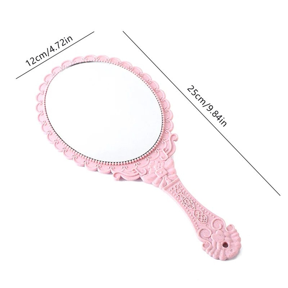 Vintage Lace Handheld Makeup Mirror Elegant Retro Vanity Beauty Mirror 5