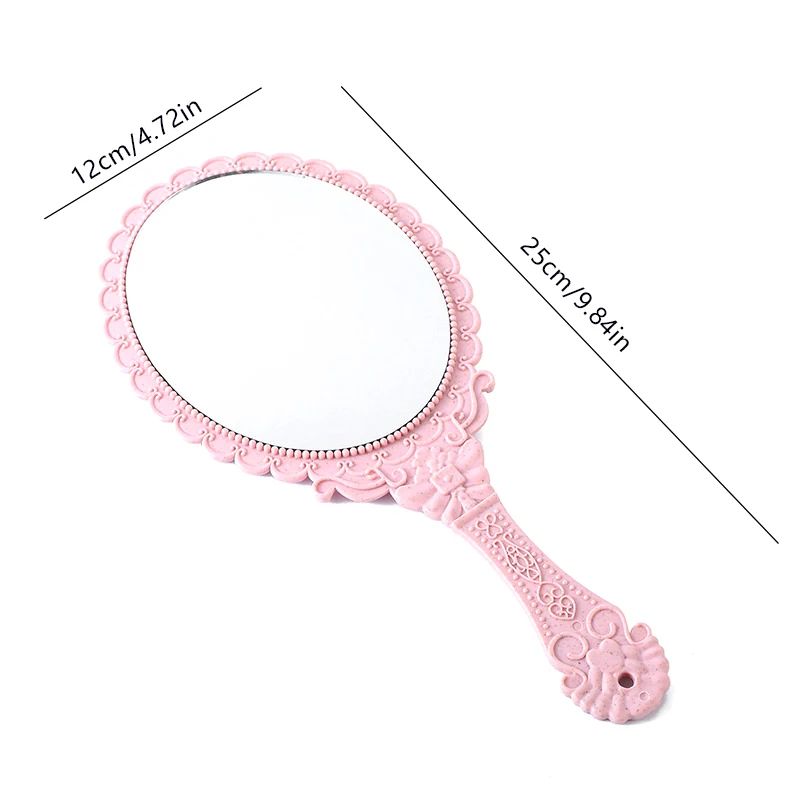 Vintage Lace Handheld Makeup Mirror Elegant Retro Vanity Beauty Mirror 5