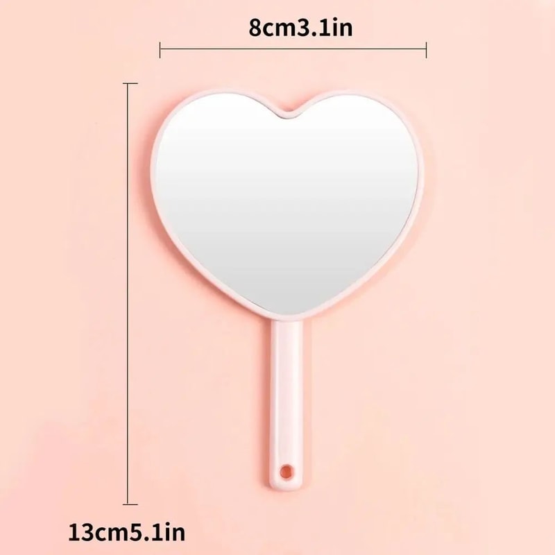 Cute Handheld Makeup Mirror Portable Love Style Pocket Beauty Mirror 5