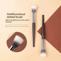 dotting makeup brush – dual-fiber stippling brush for airbrush finish, liquid & cream products, easy blending, cruelty-f