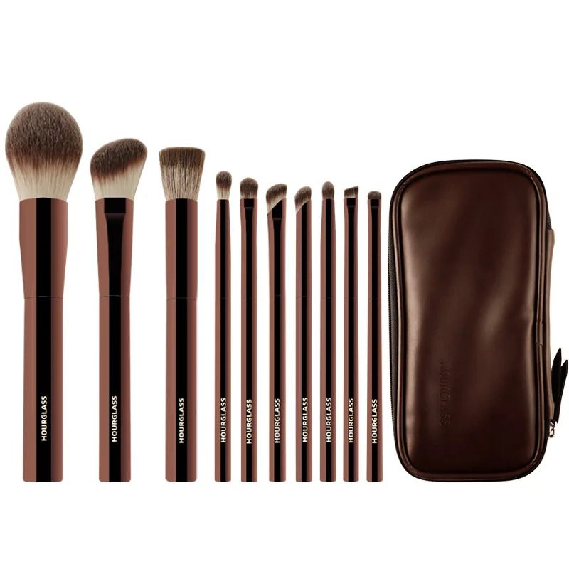 10 Piece Professional Makeup Brush Set With Cosmetic Bag Foundation Eyeshadow And Powder Brushes 0