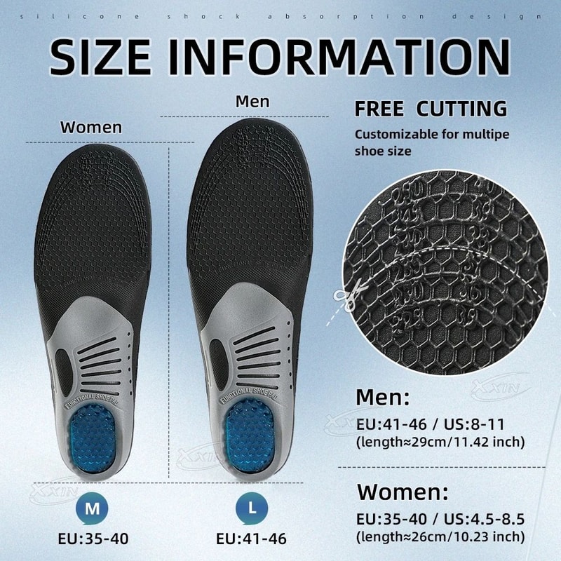 Gel Orthotic Arch Support Insoles Shock Absorbing Silicone Shoe Inserts For Sports And Daily Comfor 1