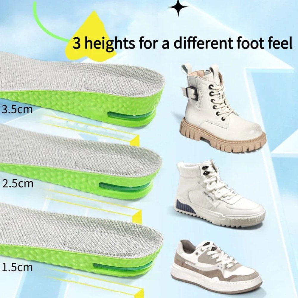 High Rise Air Cushion Height Increase Insoles Breathable Shock Absorbing Shoe Inserts 5