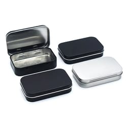 compact metal mini storage tin box portable pill and organizer case