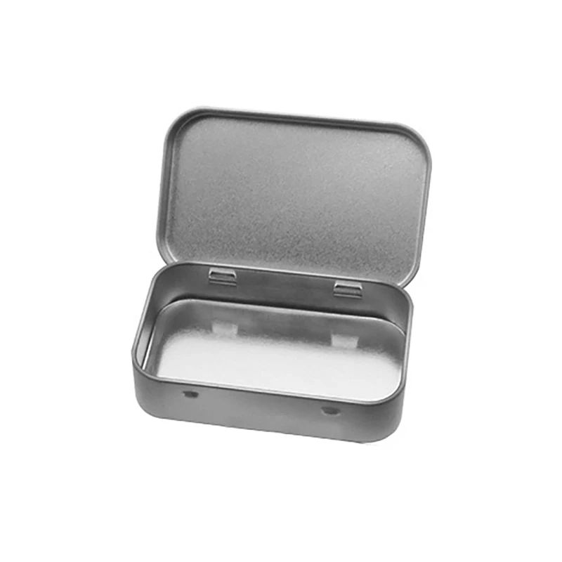 Metal Mini Storage Tin Boxes With Hinged Lids Small Organizer Containers 6 Pack 5