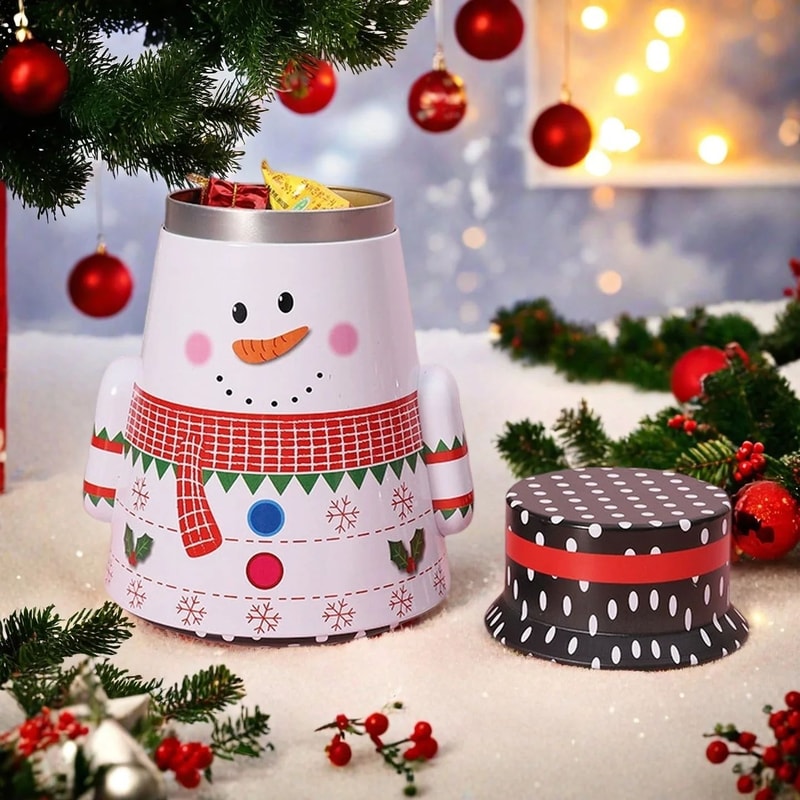 Christmas Cookie Tins With Lids Holiday Gift Storage Containers Set 0